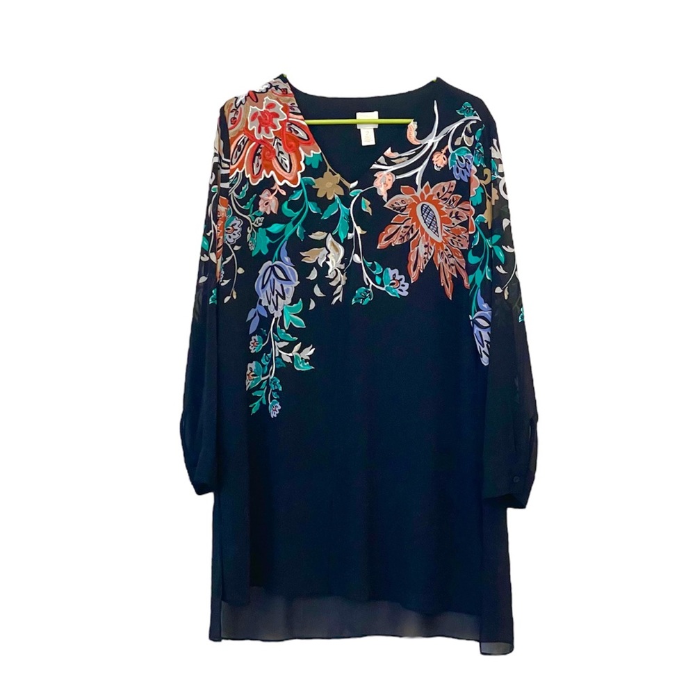 Layered Split Front Embellished Tunic - image 1